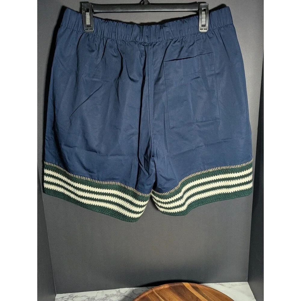 Men Adidas Originals Crochet Shorts x CLOT by Edison Chen Dark Blue Limited SZ L